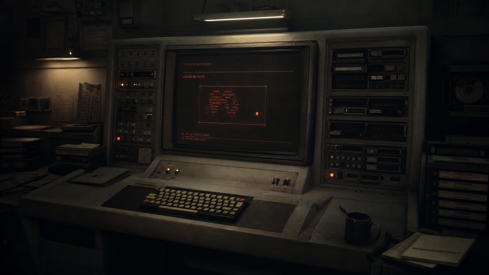 Physical CTRL vault terminal with ASCII Locust